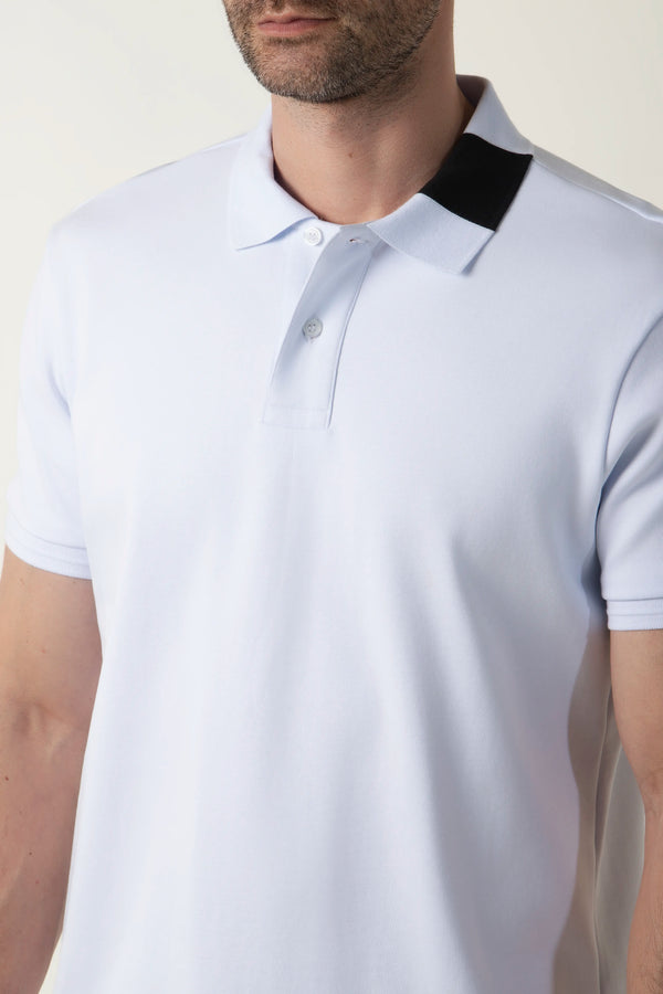 POLO MANGA CORTA COLOR BLANCO OPTICO