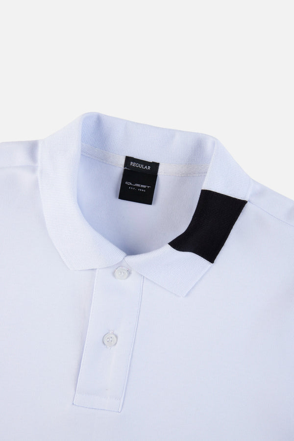 POLO MANGA CORTA COLOR BLANCO OPTICO