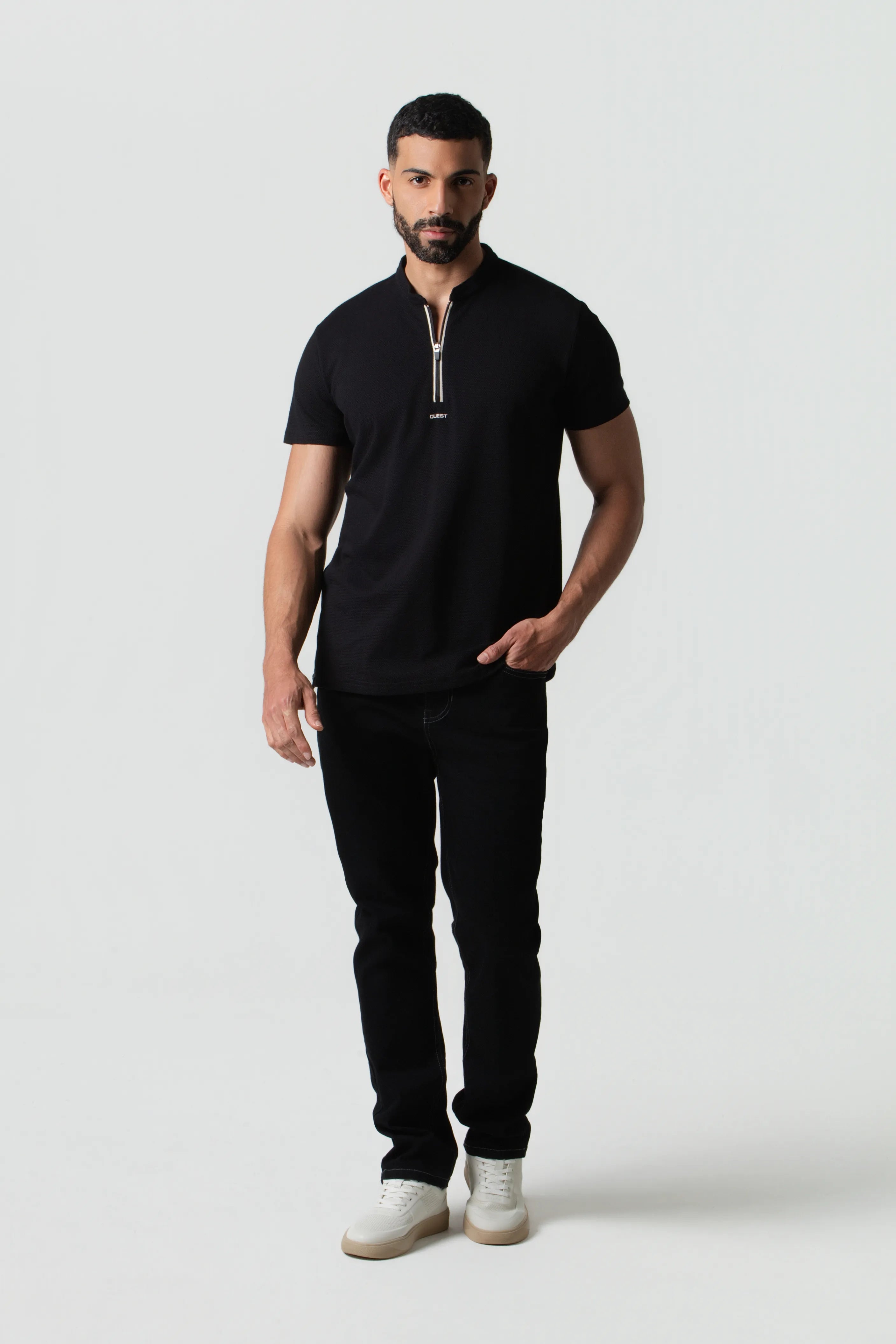 POLO MANGA LARGA COLOR NEGRO