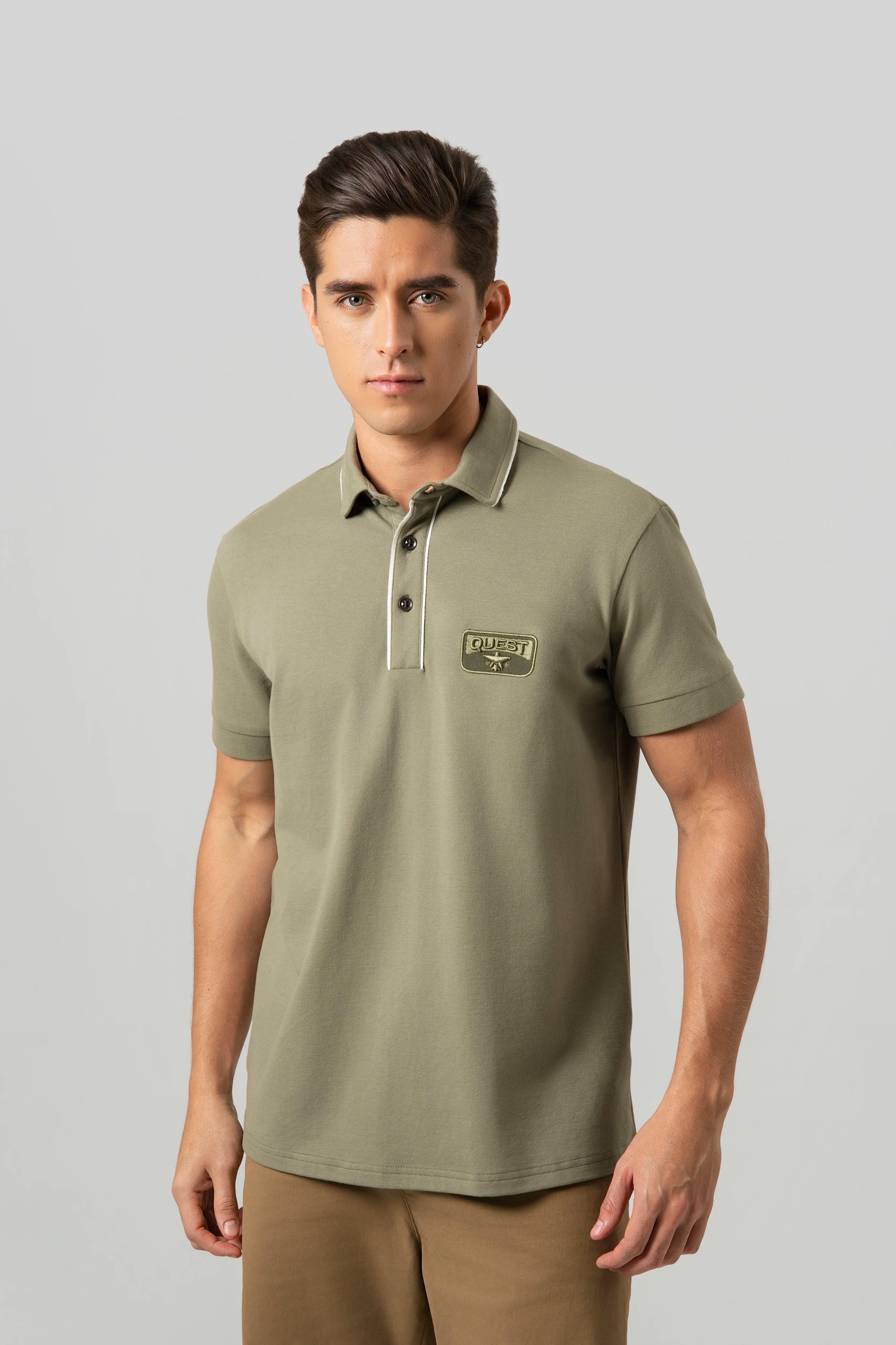 POLO MANGA CORTA COLOR DARK OLIVA
