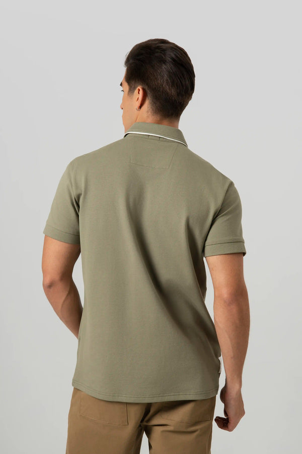 POLO MANGA CORTA COLOR DARK OLIVA