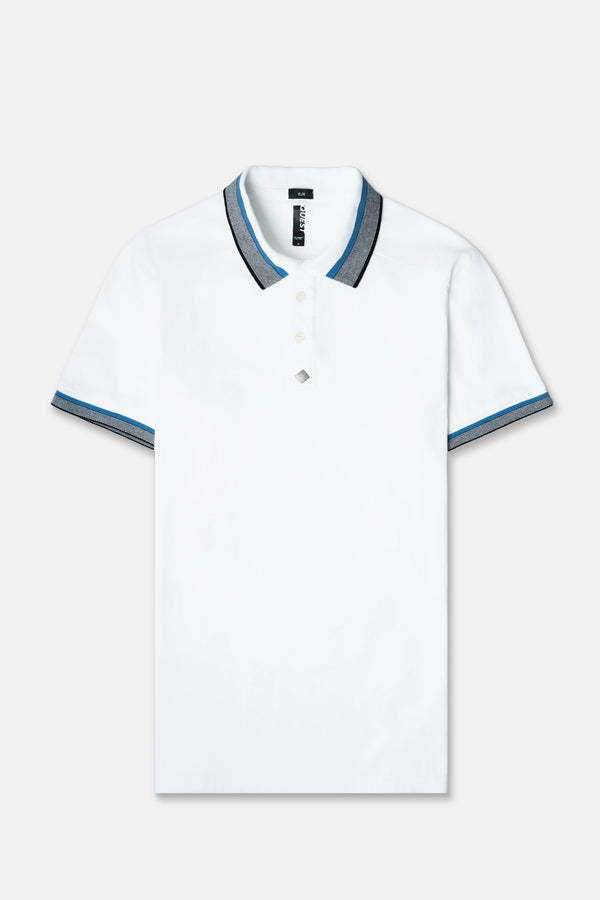POLO MANGA CORTA COLOR BLANCO BLANCO