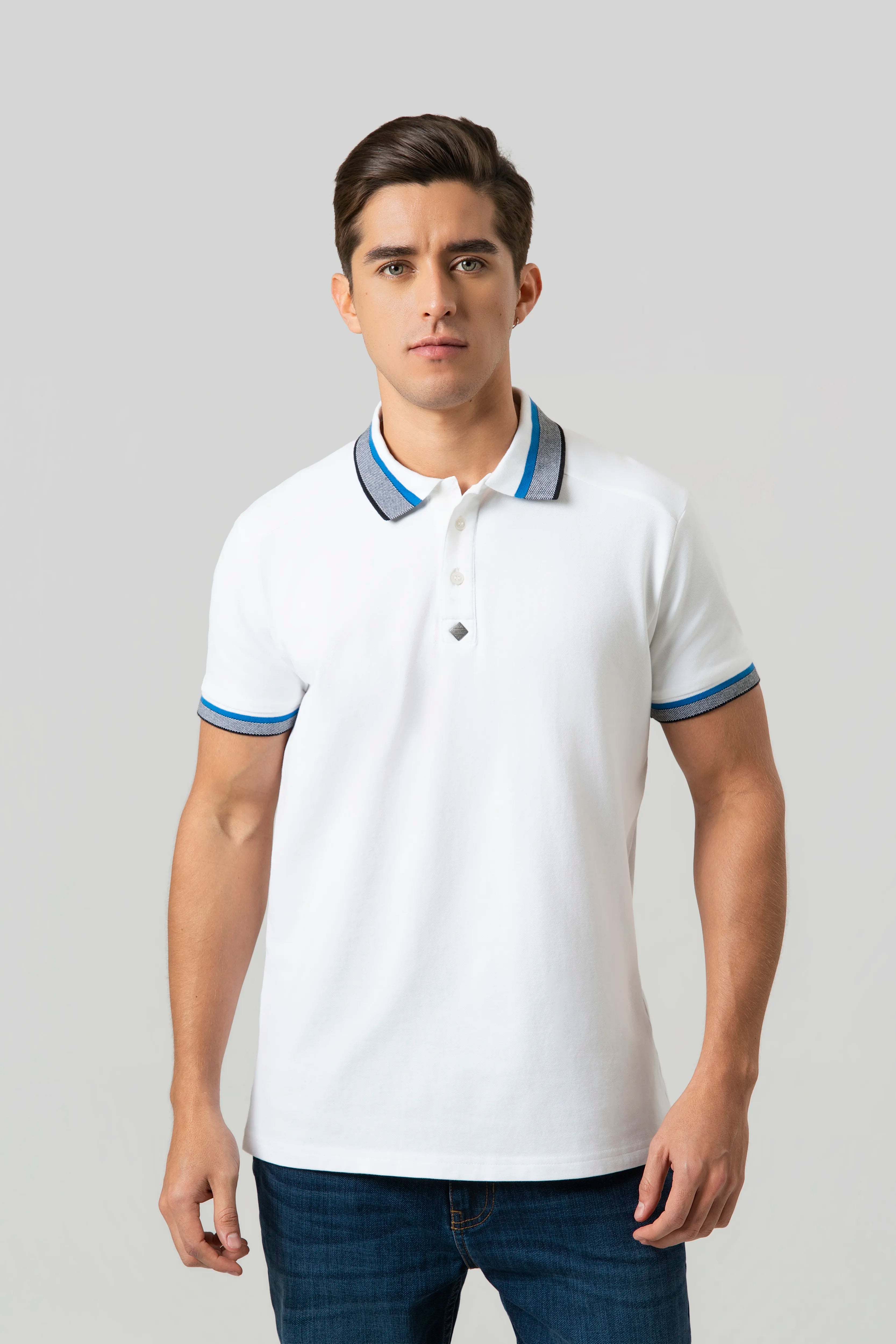 POLO MANGA CORTA COLOR BLANCO BLANCO