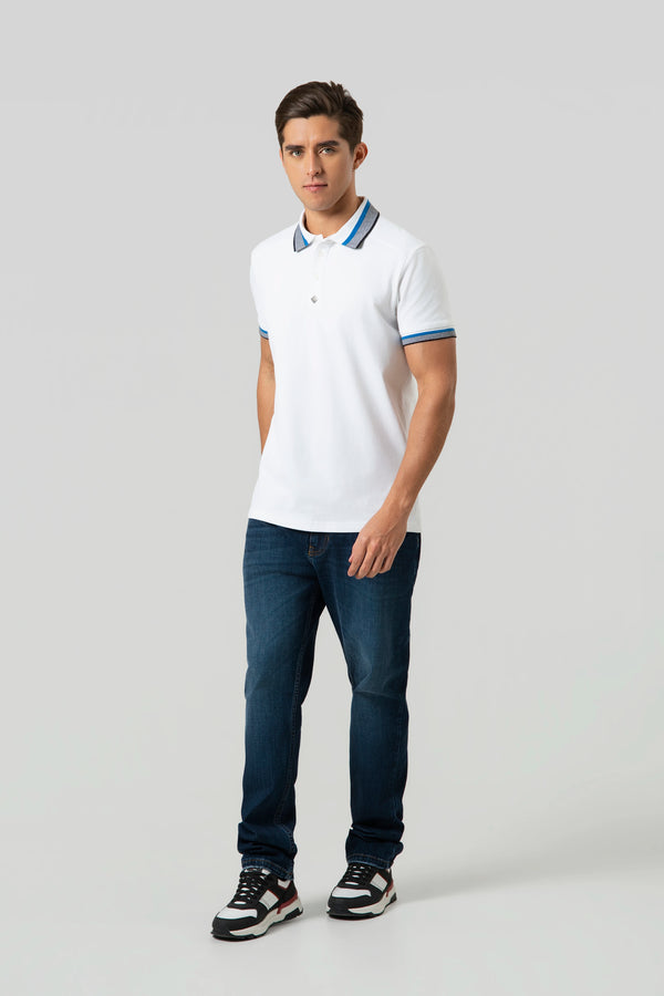 POLO MANGA CORTA COLOR BLANCO BLANCO