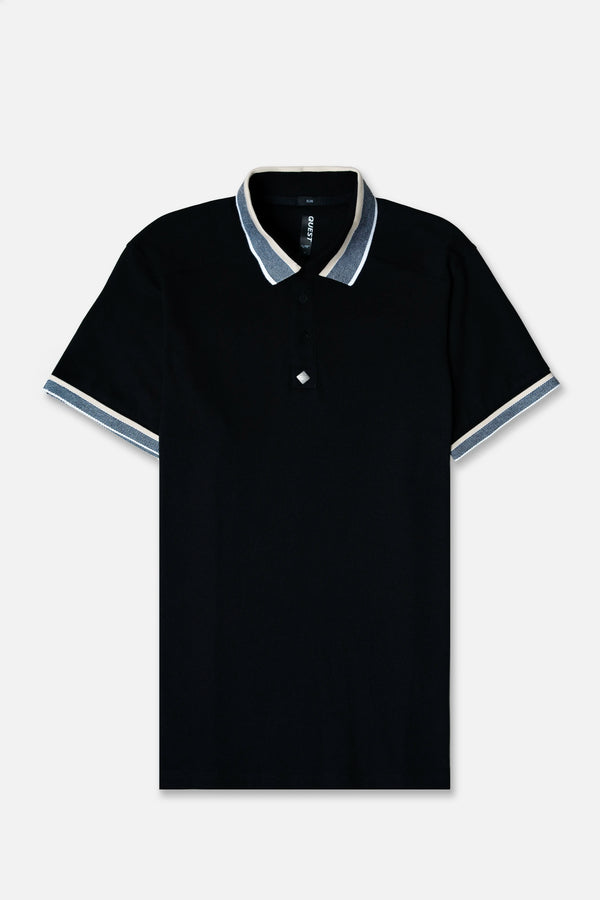 POLO MANGA CORTA COLOR NEGRO