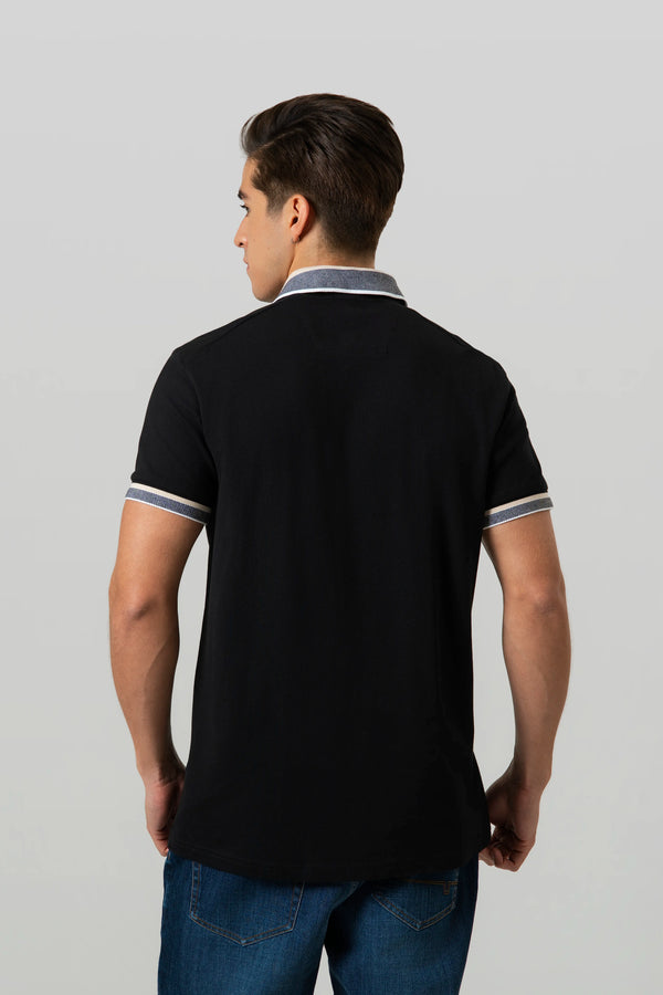 POLO MANGA CORTA COLOR NEGRO