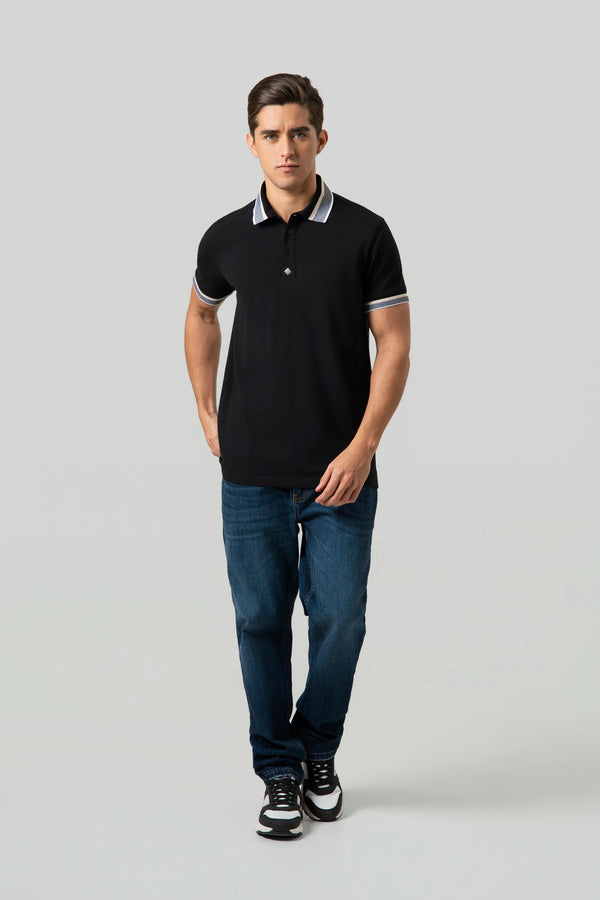 POLO MANGA CORTA COLOR NEGRO