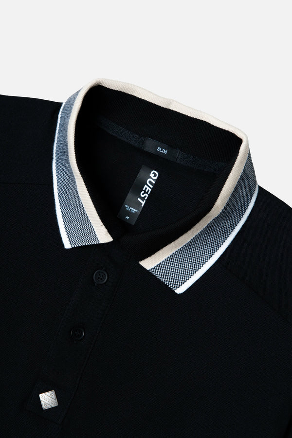 POLO MANGA CORTA COLOR NEGRO