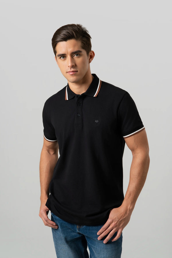POLO MANGA CORTA COLOR NEGRO