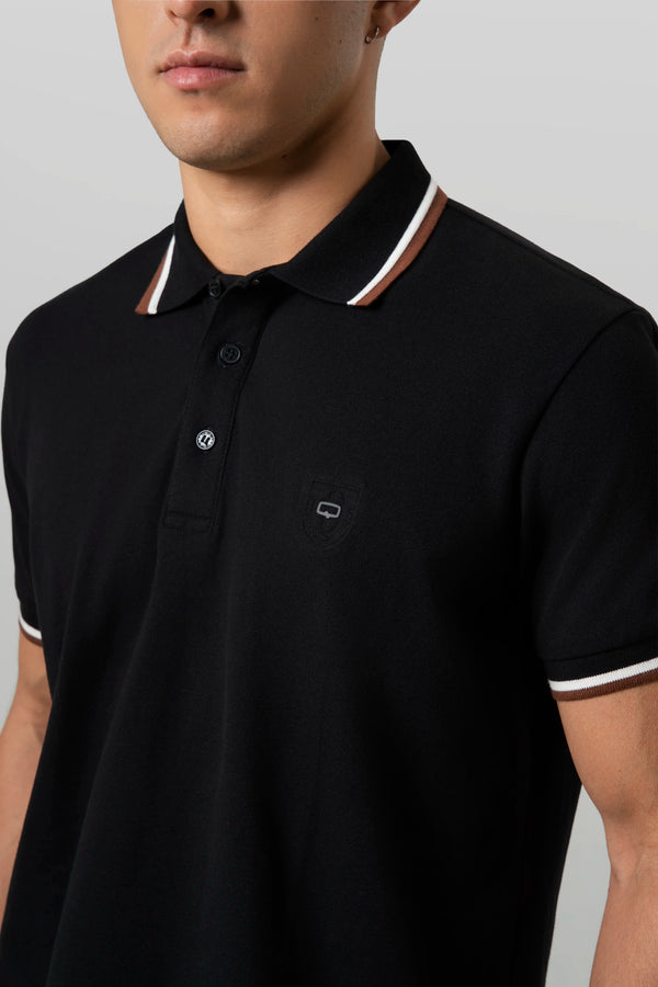 POLO MANGA CORTA COLOR NEGRO