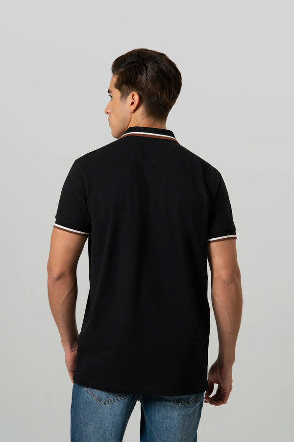 POLO MANGA CORTA COLOR NEGRO