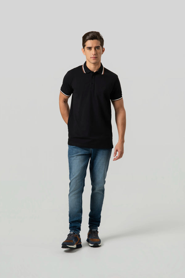 POLO MANGA CORTA COLOR NEGRO