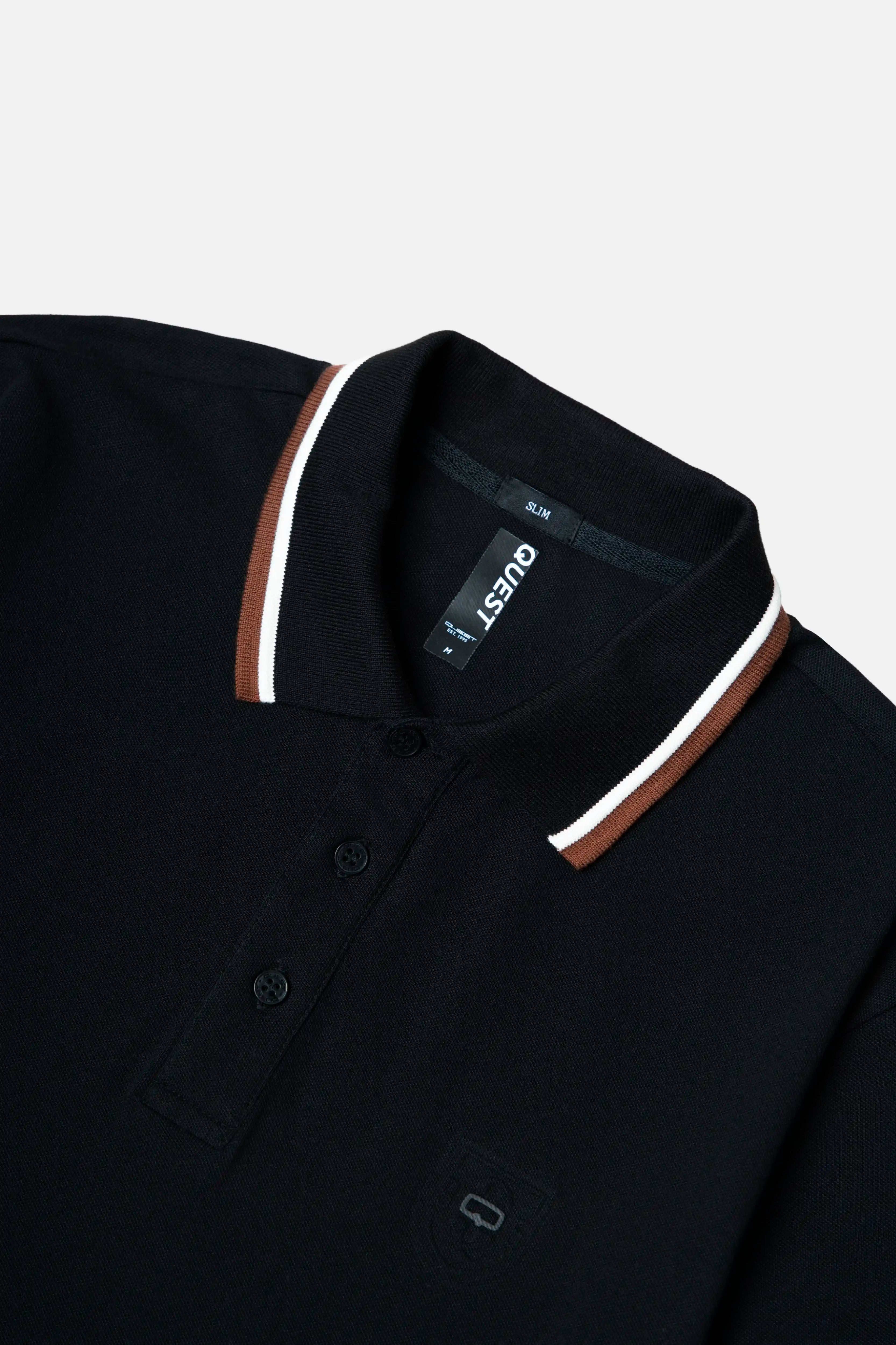 POLO MANGA CORTA COLOR NEGRO