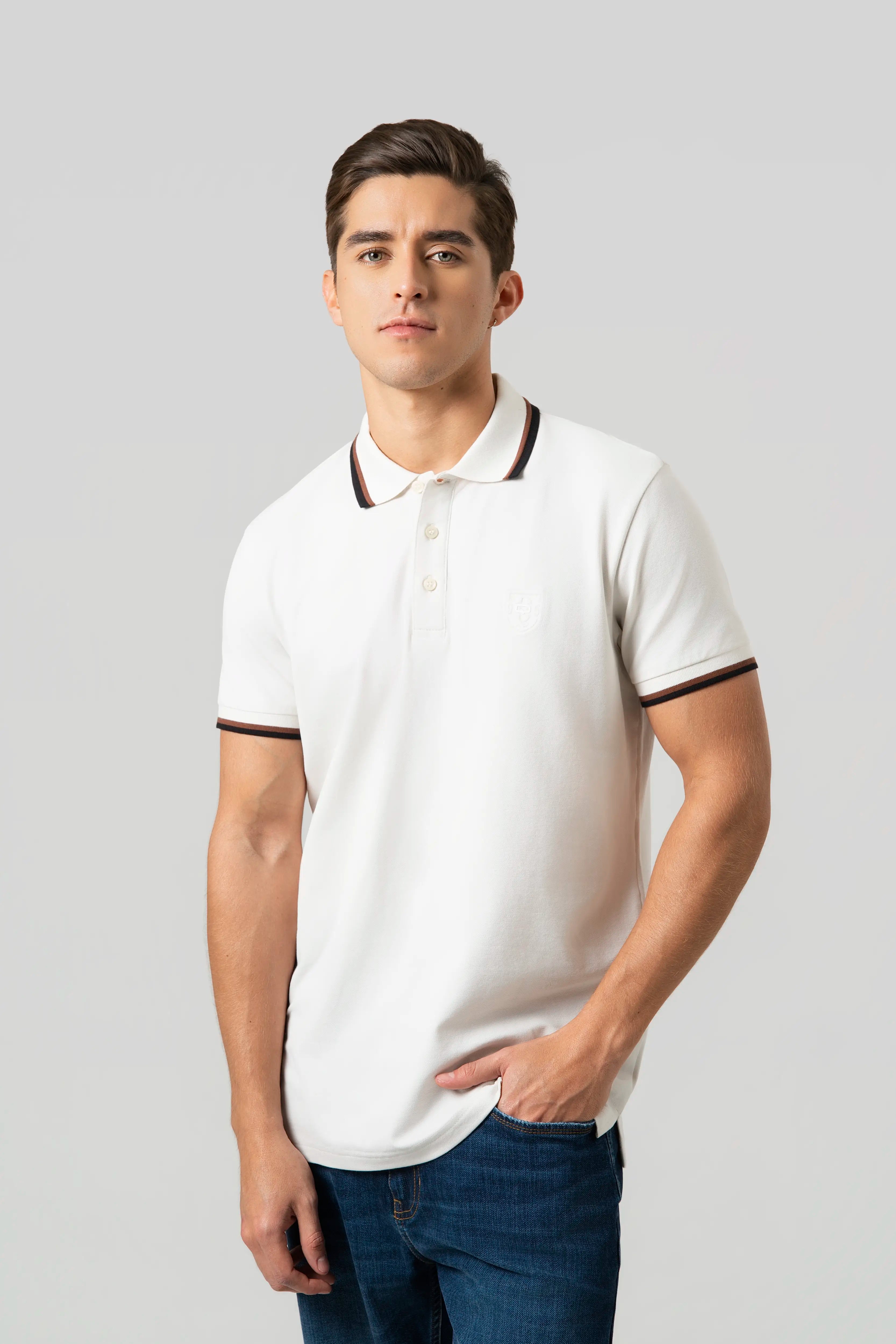 POLO MANGA CORTA COLOR IVORY