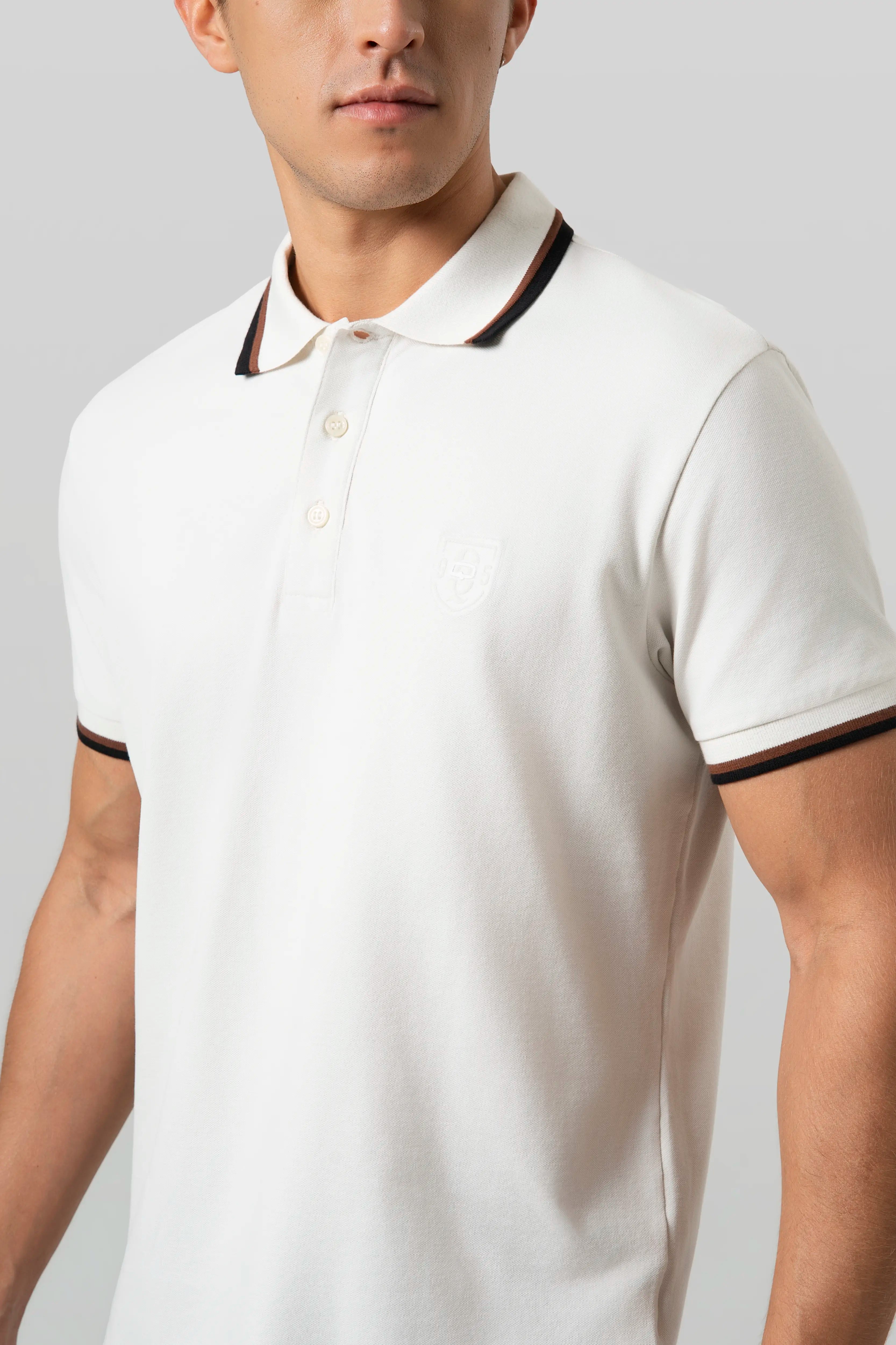 POLO MANGA CORTA COLOR IVORY