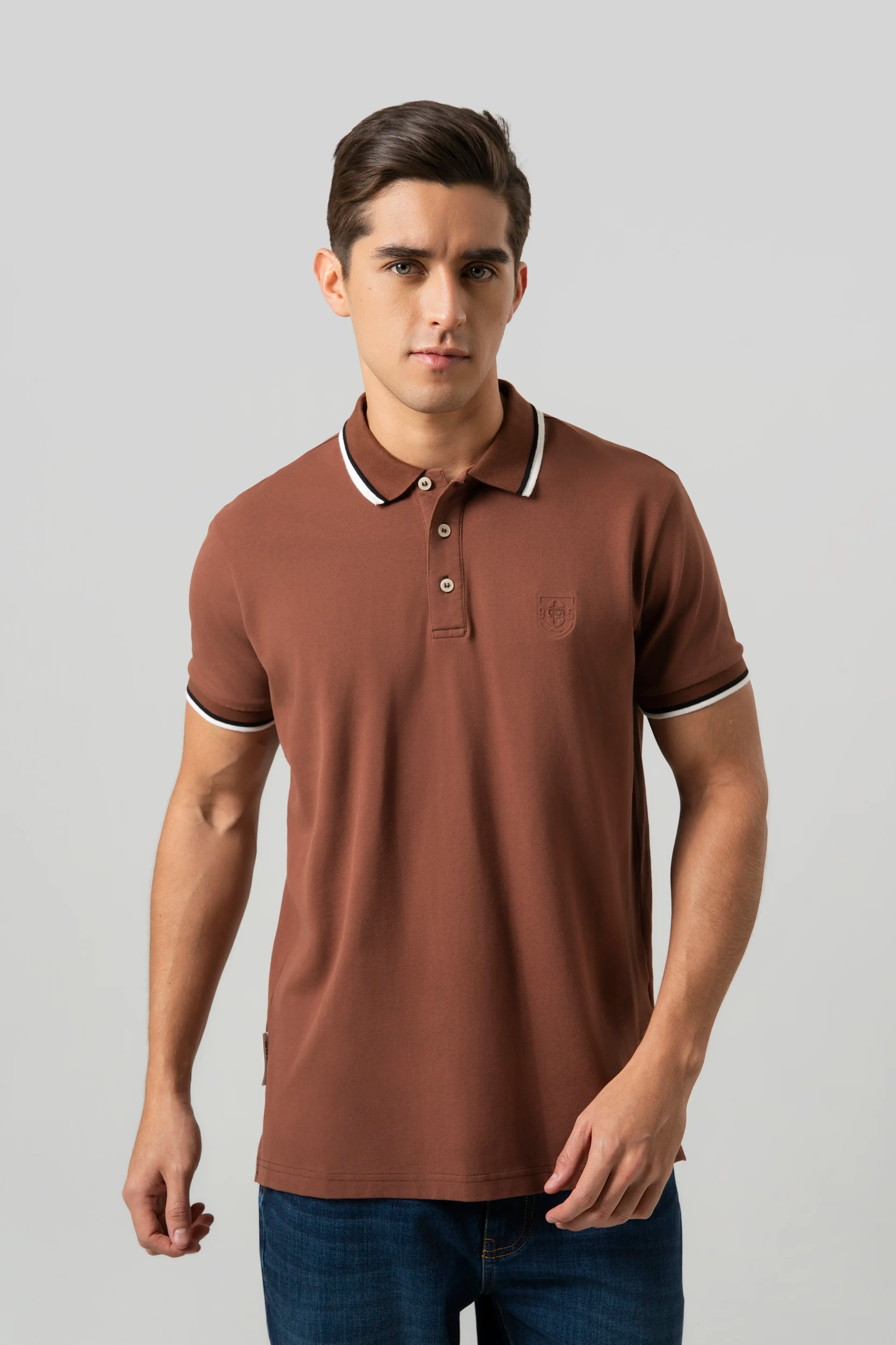 POLO MANGA CORTA COLOR BRUNETTE