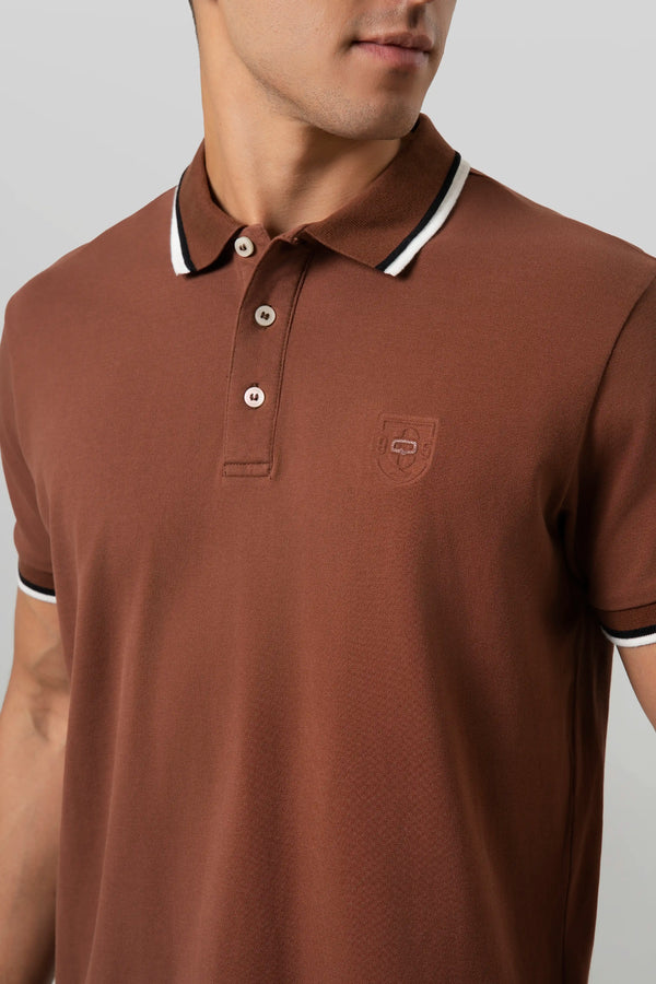 POLO MANGA CORTA COLOR BRUNETTE