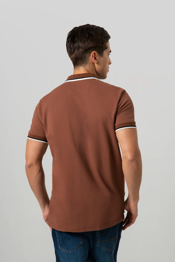 POLO MANGA CORTA COLOR BRUNETTE