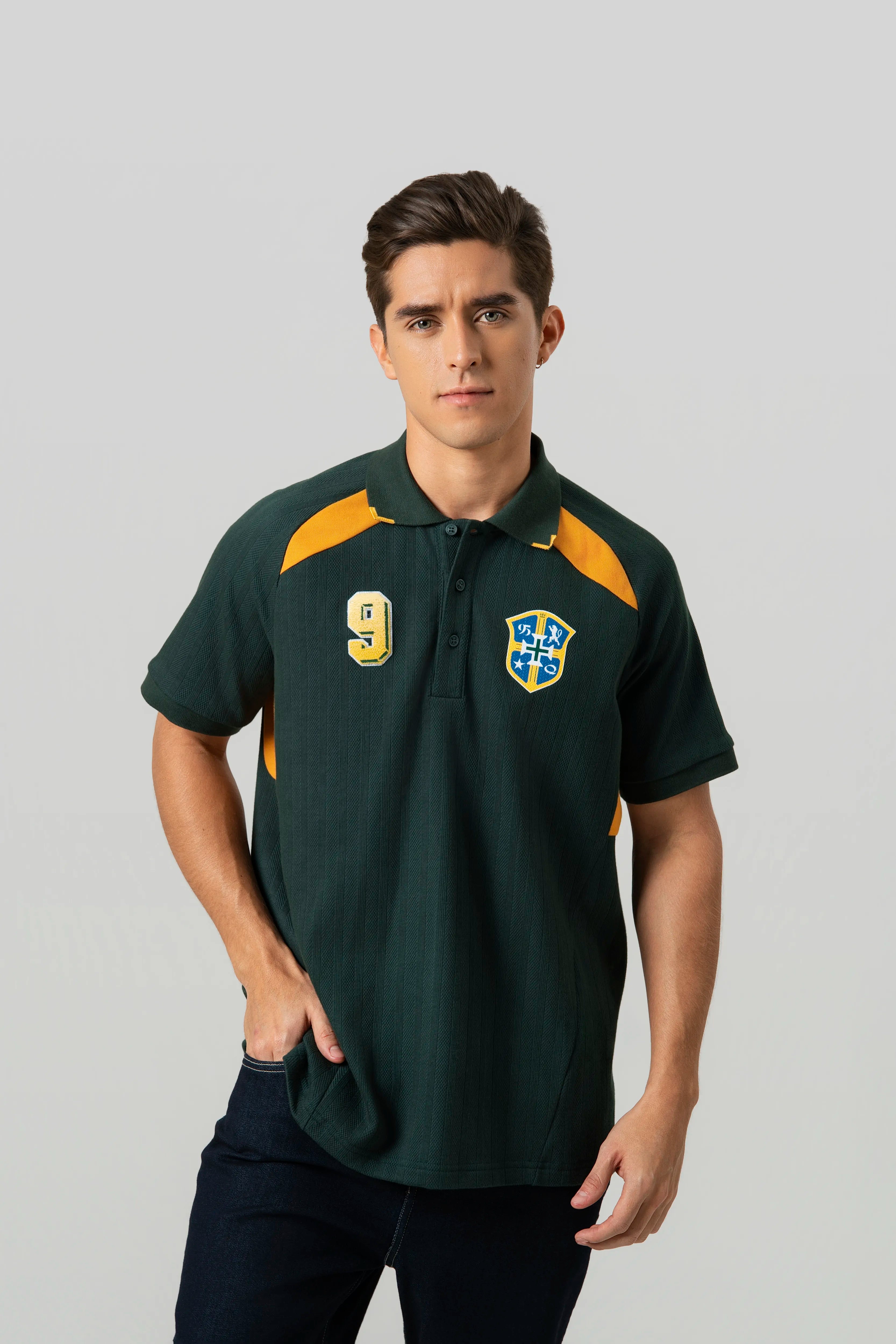 POLO BRASIL MANGA CORTA COLOR DARK GREEN