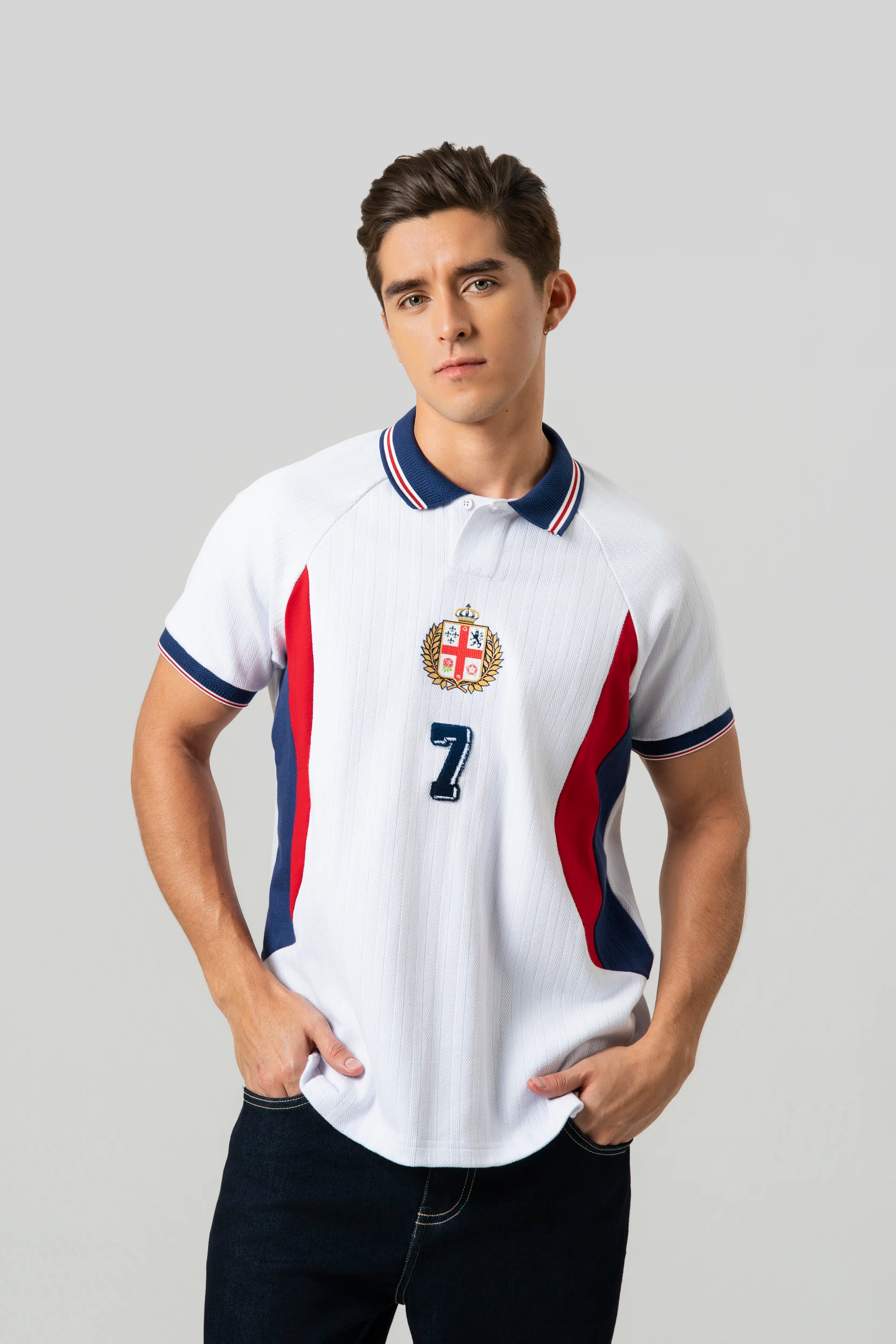 POLO INGLATERRA MANGA CORTA COLOR BLANCO OPTICO