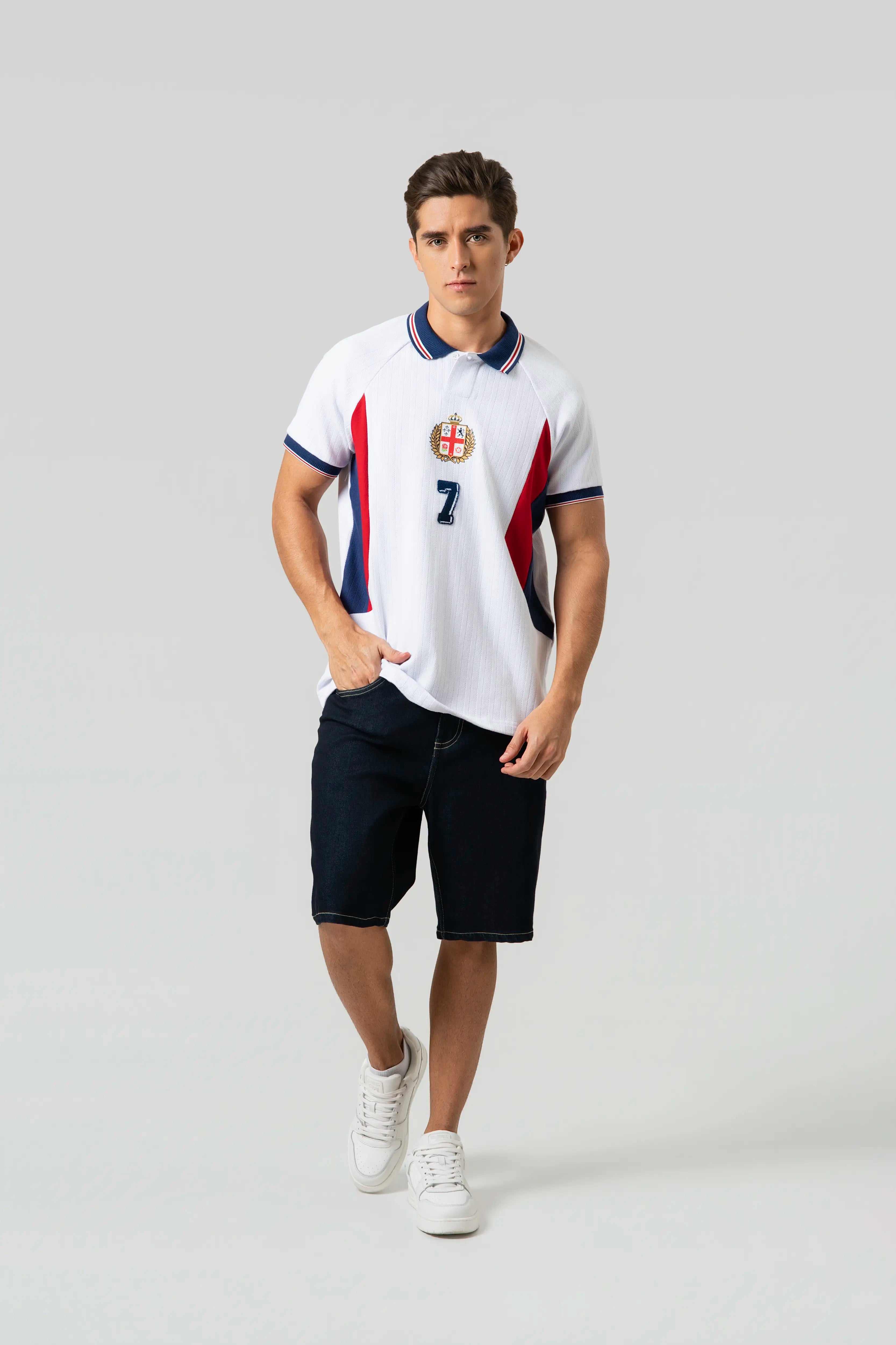 POLO INGLATERRA MANGA CORTA COLOR BLANCO OPTICO