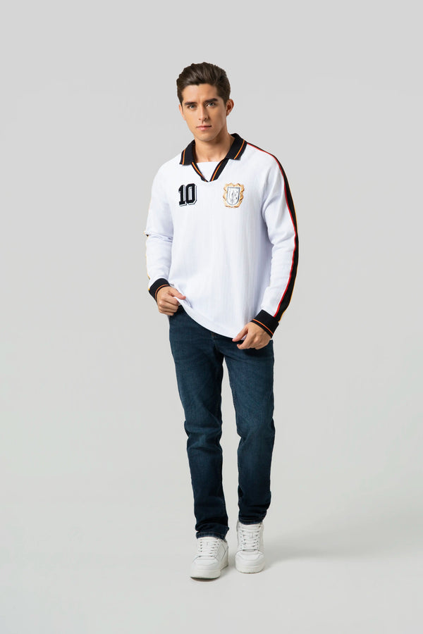 POLO ALEMANIA MANGA LARGA COLOR BLANCO OPTICO