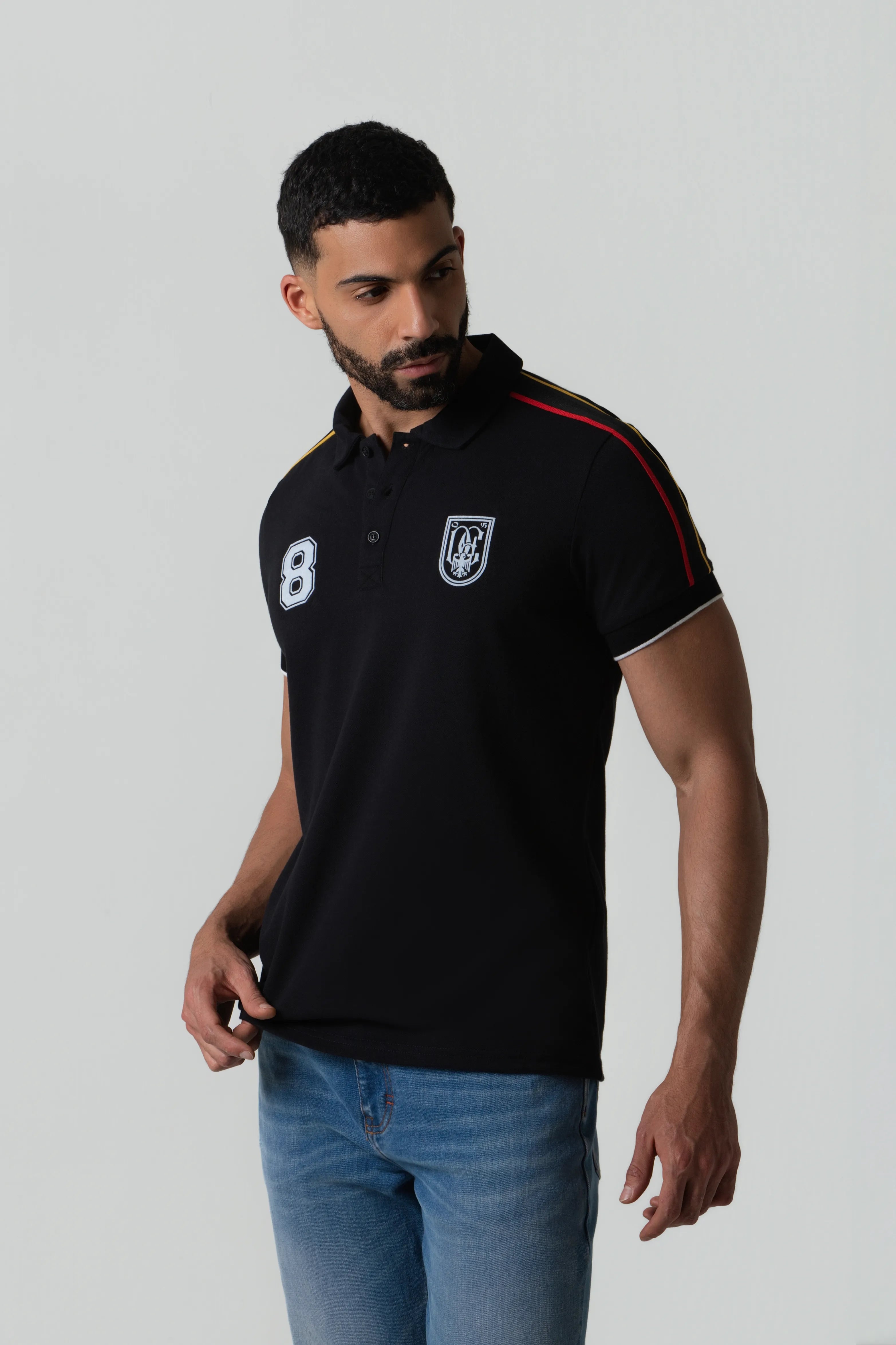 POLO MANGA CORTA COLOR NEGRO