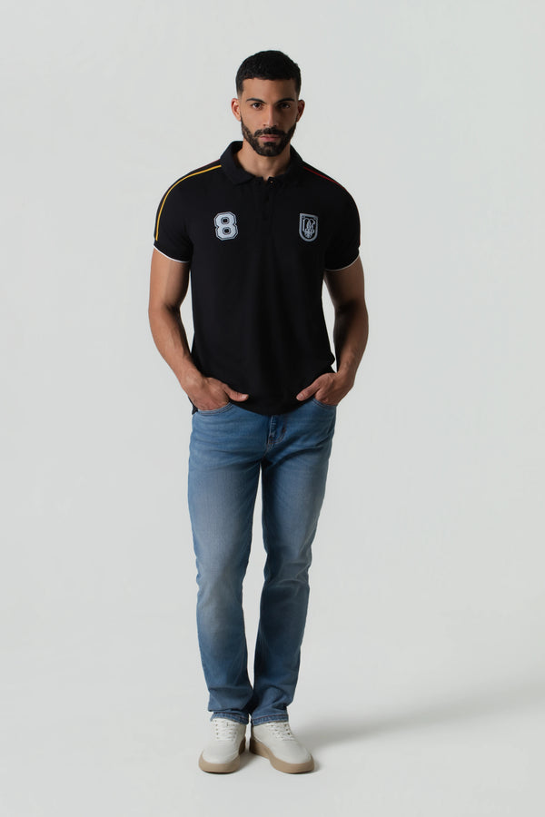 POLO ALEMANIA MANGA CORTA COLOR NEGRO