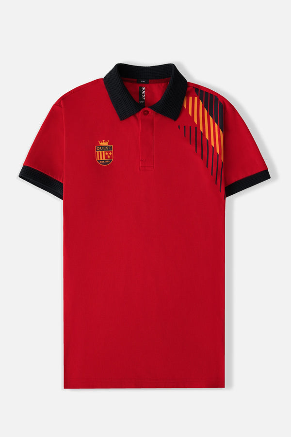 POLO ESPAÑA MANGA CORTA COLOR ROJO