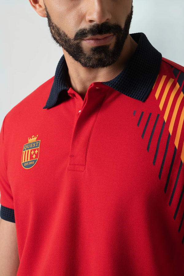 POLO ESPAÑA MANGA CORTA COLOR ROJO