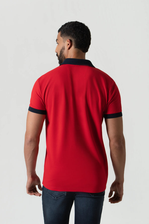 POLO ESPAÑA MANGA CORTA COLOR ROJO