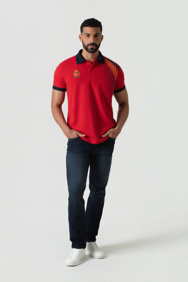 POLO ESPAÑA MANGA CORTA COLOR ROJO