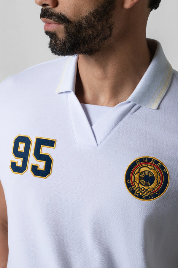 POLO COLOMBIA MANGA CORTA COLOR BLANCO OPTICO COLOMBIA