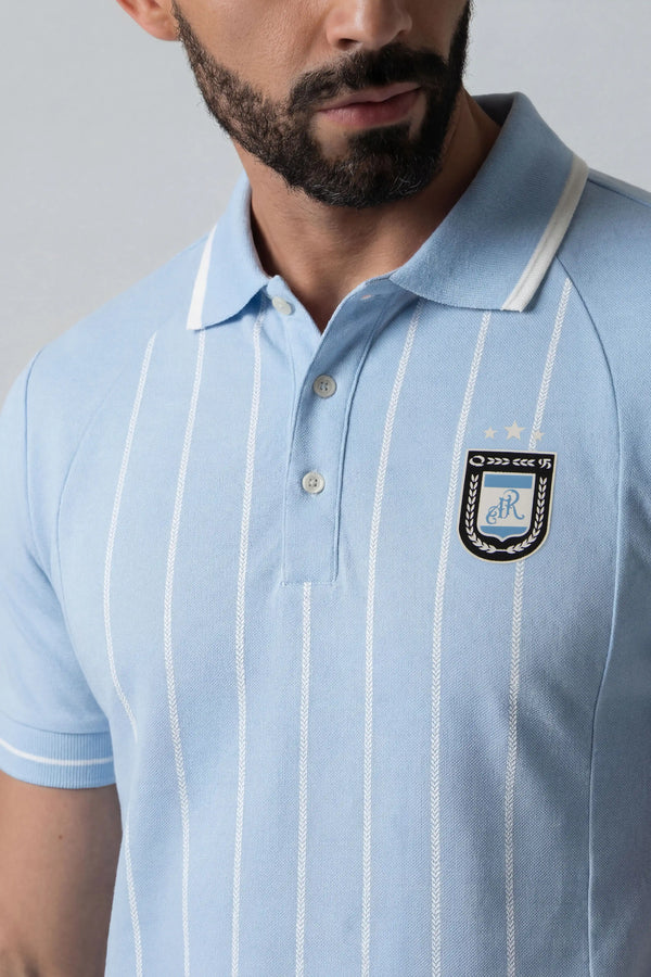 POLO ARGENTINA MANGA CORTA COLOR AZUL CHAMBRAY