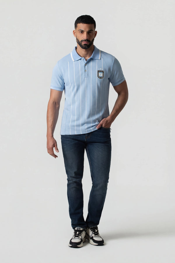 POLO ARGENTINA MANGA CORTA COLOR AZUL CHAMBRAY