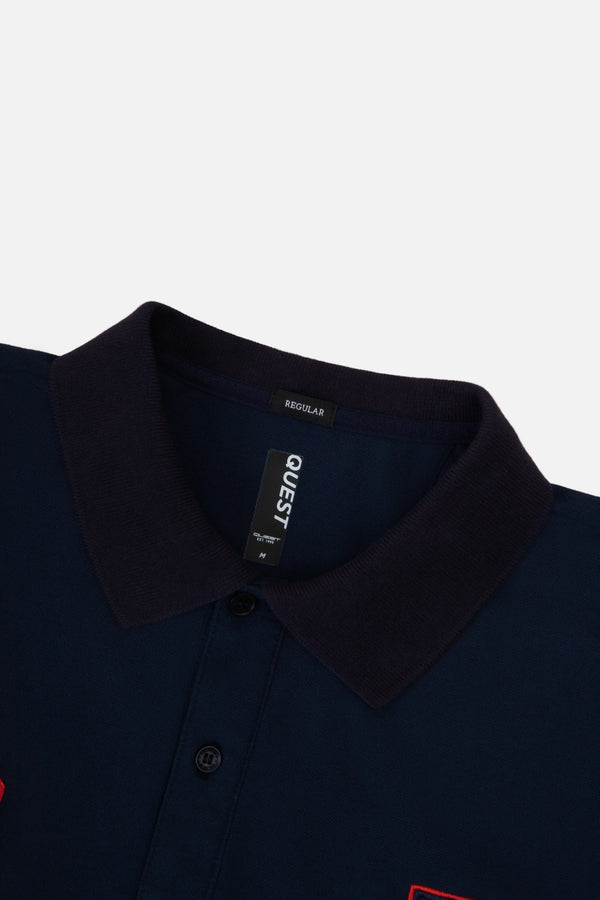 POLO FRANCIA MANGA CORTA COLOR AZUL OSCURO