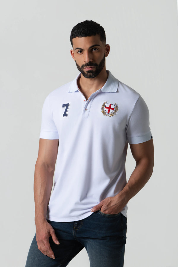 POLO INGLATERRA MANGA CORTA COLOR BLANCO OPTICO