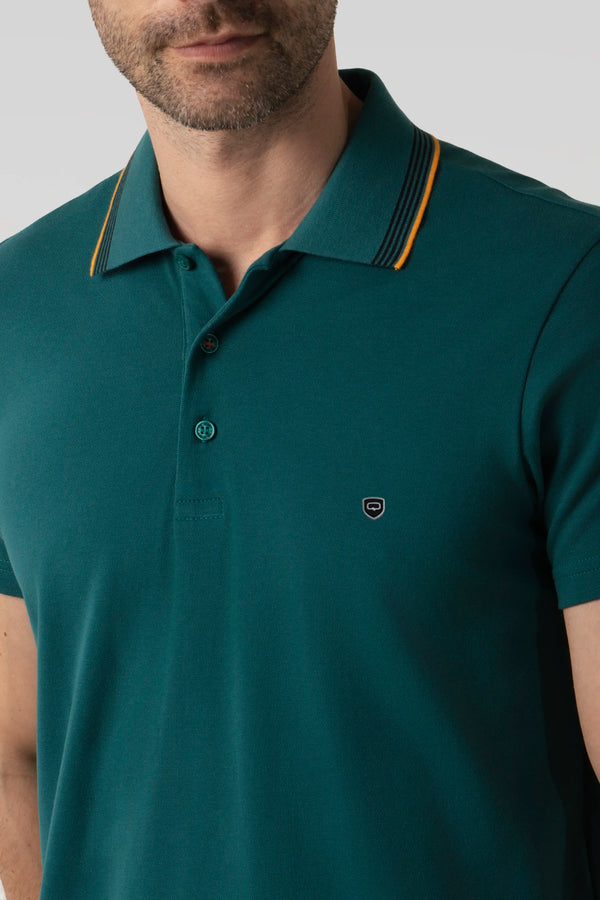 POLO MANGA CORTA COLOR VERDE TEAL