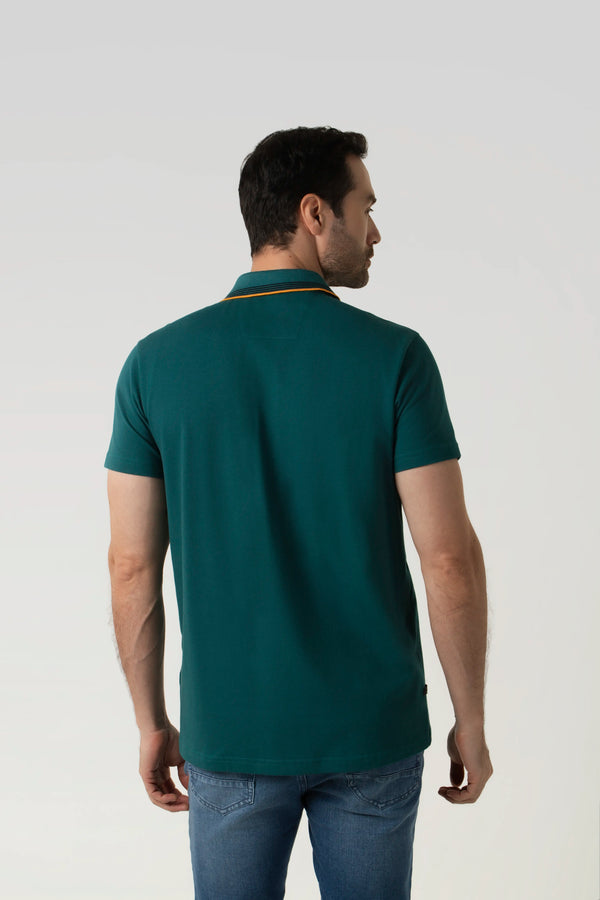 POLO MANGA CORTA COLOR VERDE TEAL