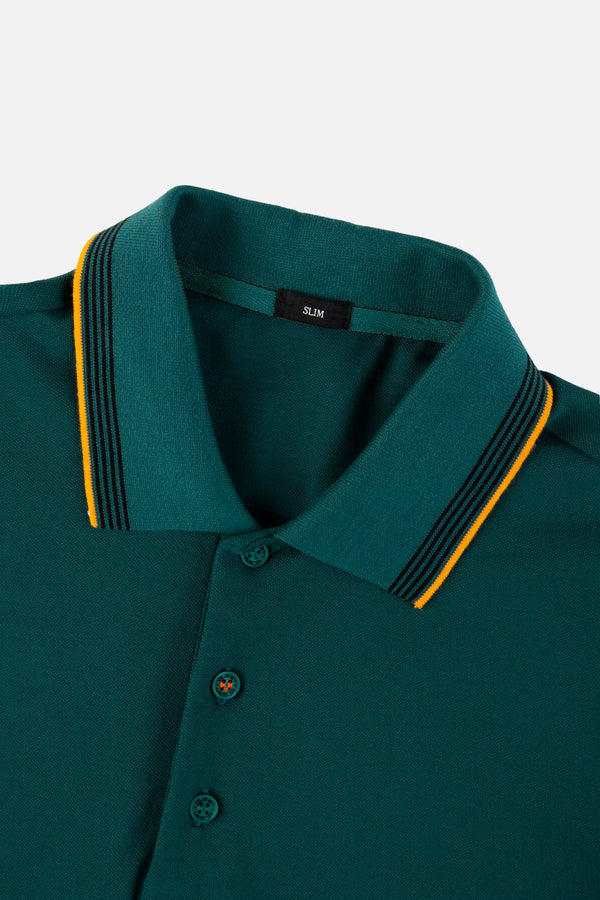 POLO MANGA CORTA COLOR VERDE TEAL