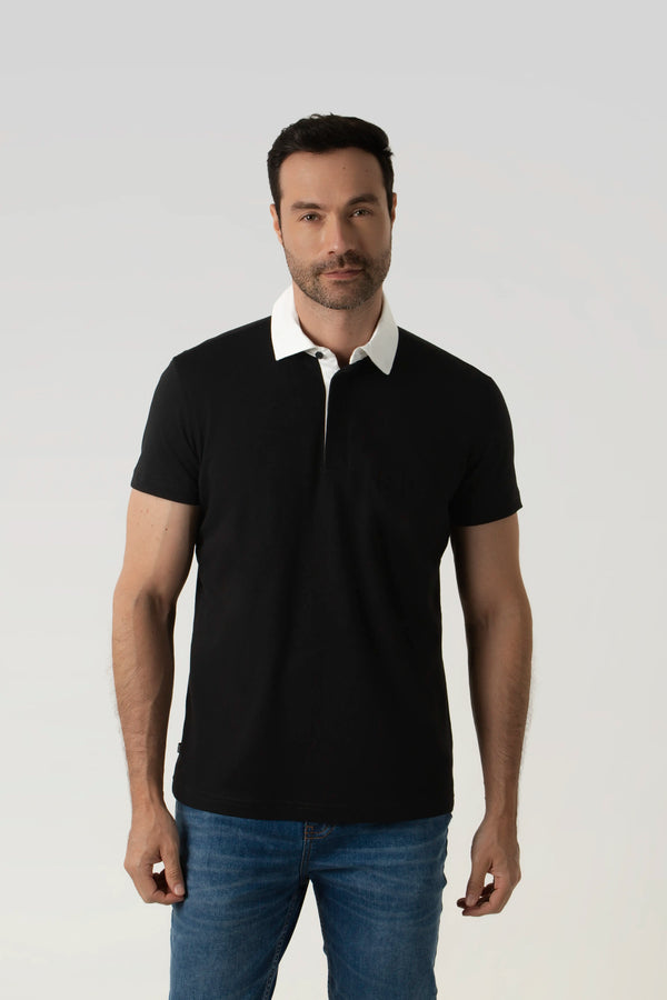POLO MANGA CORTA COLOR NEGRO