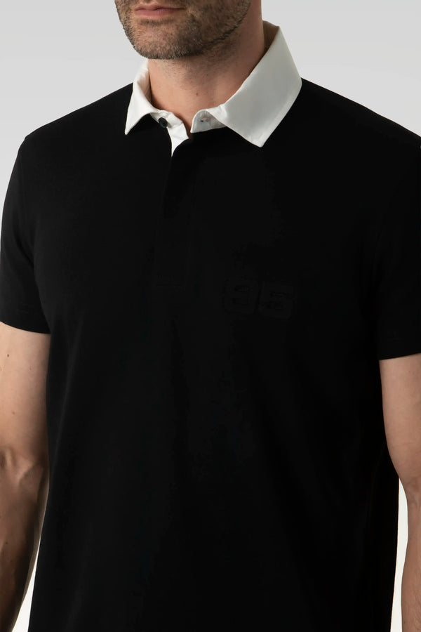 POLO MANGA CORTA COLOR NEGRO