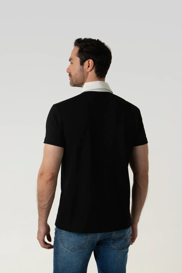 POLO MANGA CORTA COLOR NEGRO