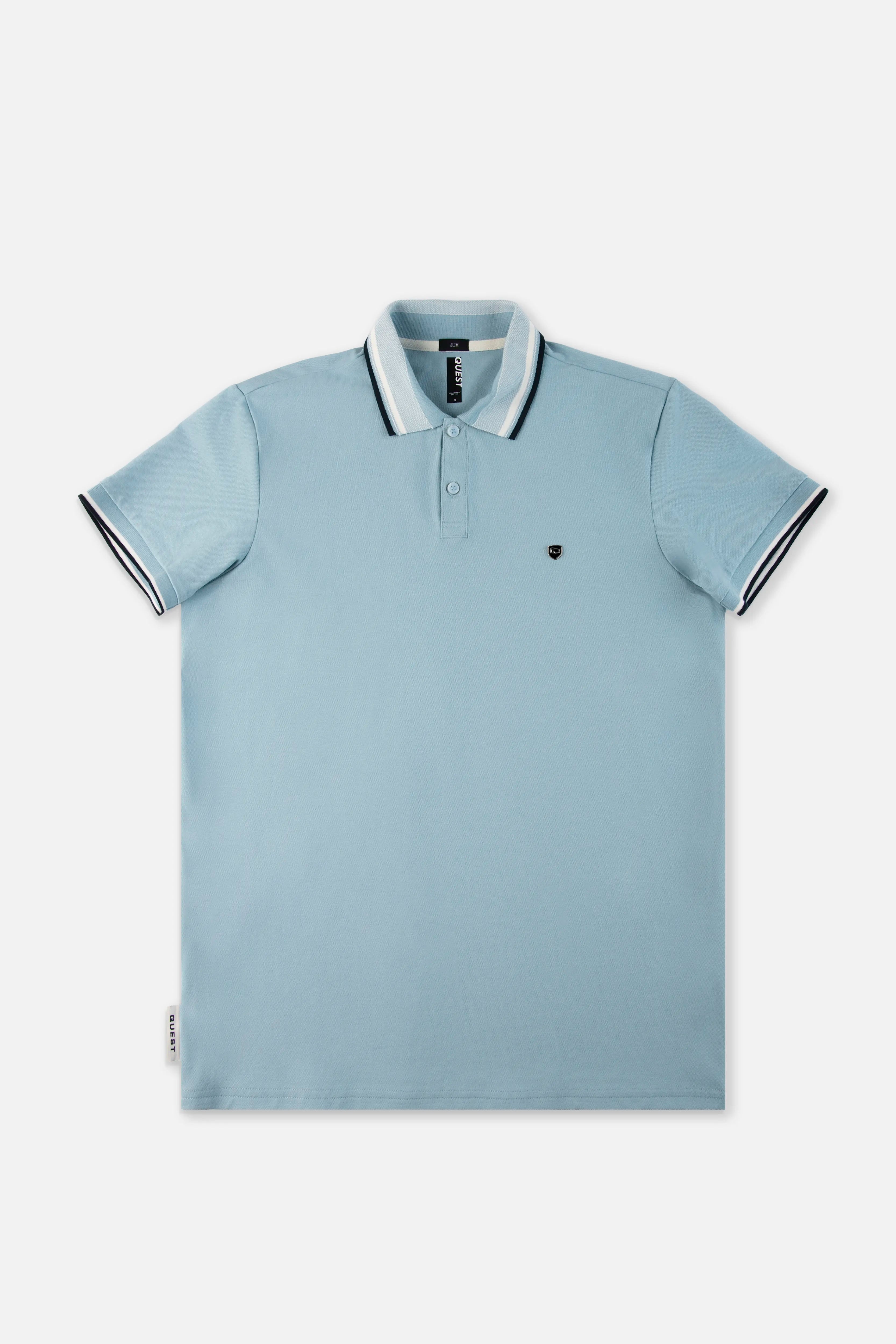 POLO MANGA CORTA COLOR AZUL GLACIAR