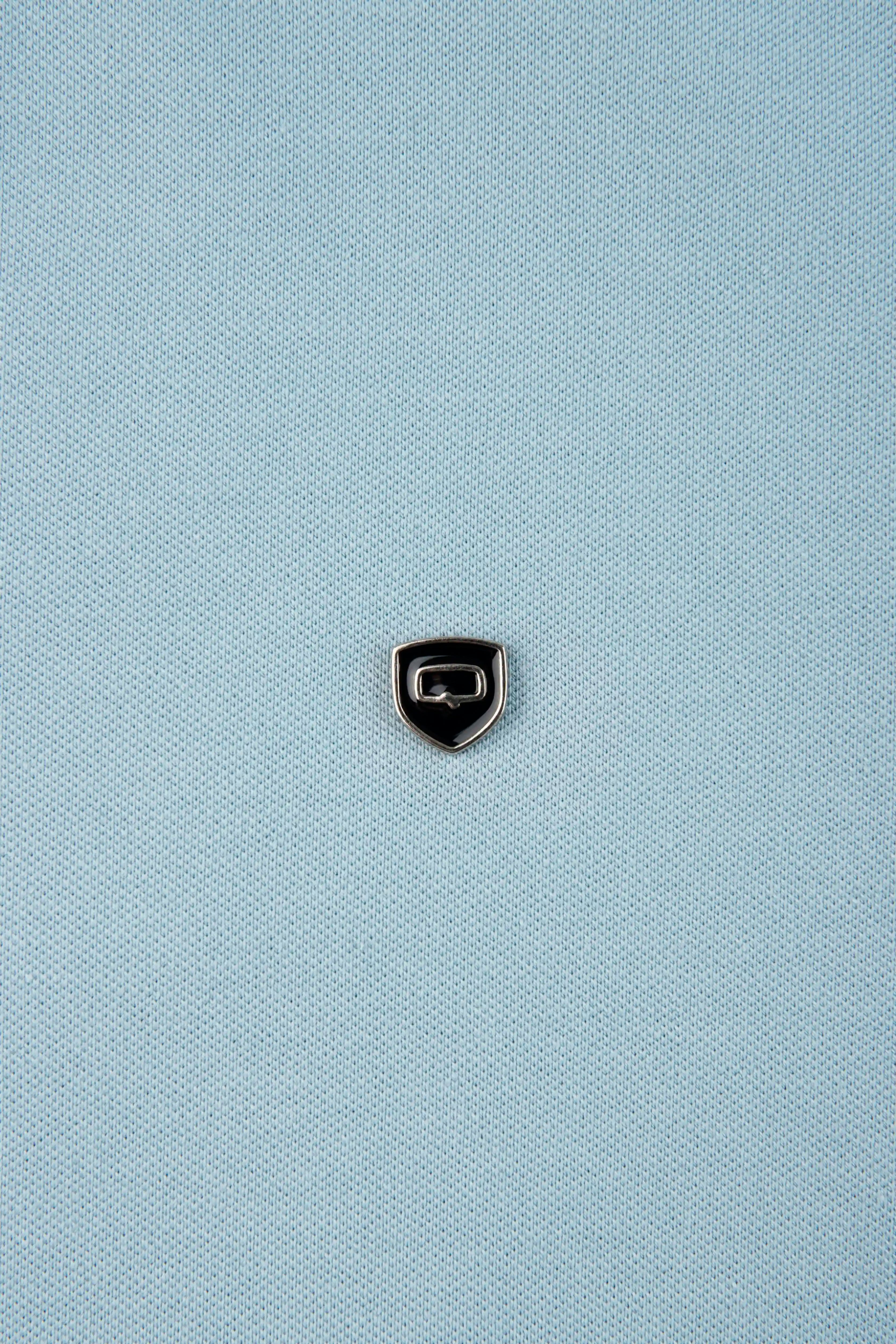 POLO MANGA CORTA COLOR AZUL GLACIAR