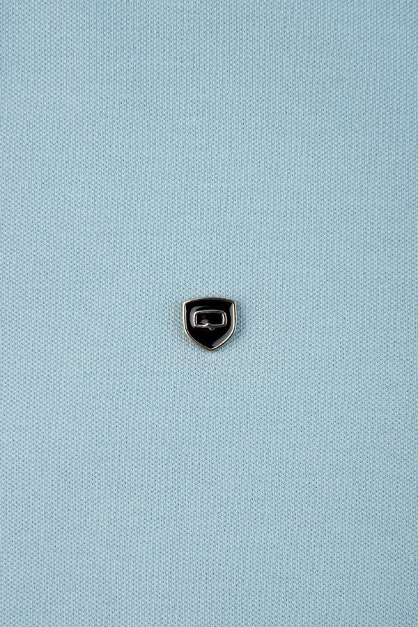 POLO MANGA CORTA COLOR AZUL GLACIAR