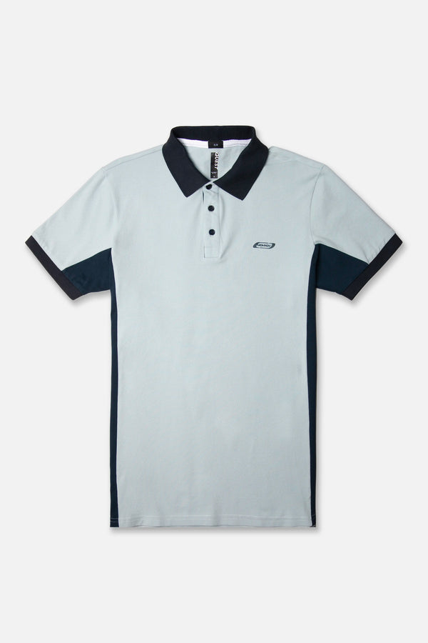 POLO MANGA CORTA COLOR AZUL NIEBLA