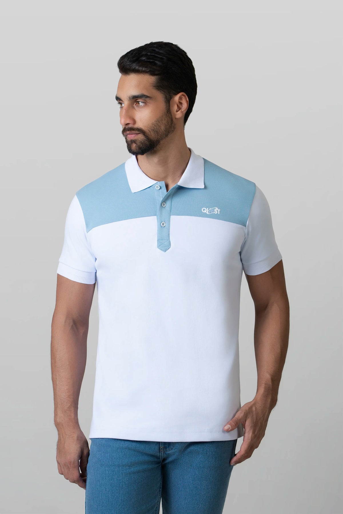 POLO MANGA CORTA COLOR BLANCO OPTICO