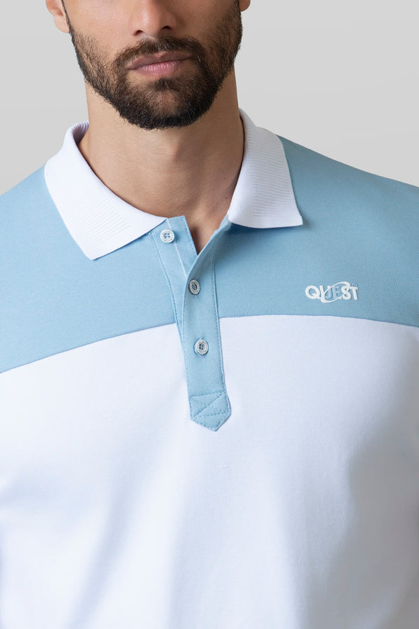 POLO MANGA CORTA COLOR BLANCO OPTICO