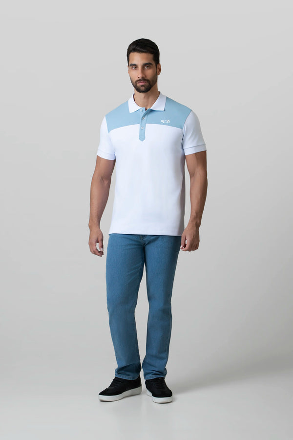 POLO MANGA CORTA COLOR BLANCO OPTICO